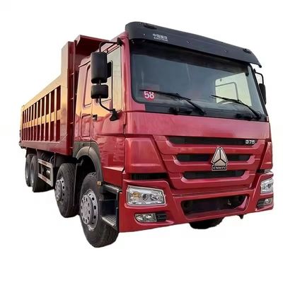 良い価格 50トンの12輪シノトラック ダンプトラック 中古 ホーボ 371 375 420 HP ティッパートラック 8X4 赤 オンライン